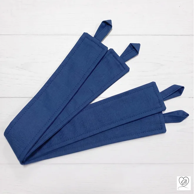 Additional Image for Dark Blue Cafe Curtains, Custom Size Cotton Kitchen Tiers - Rod Pocket