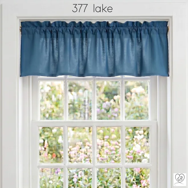 Additional Image for Solid Blue Cotton Valances, Custom Sizes
