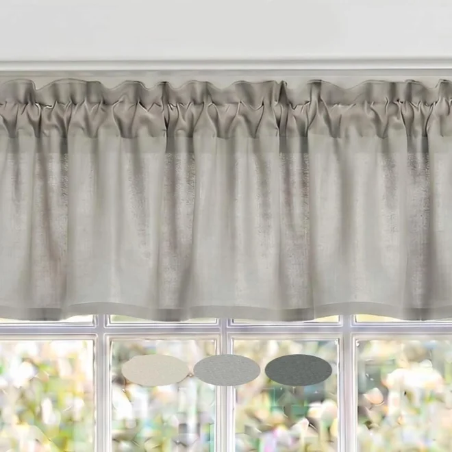 product Image for Gray Cotton Valances, Custom Sizes