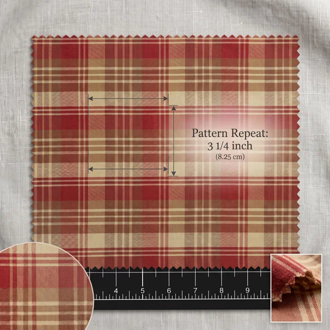 Additional Image for Red, Brown & Tan Plaid Valances: Country Homespun