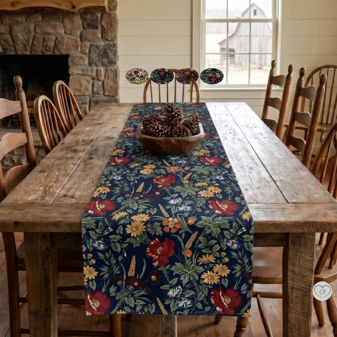 product Image for Wildflower & Wheat Floral Table Runner, Placemats, Napkins