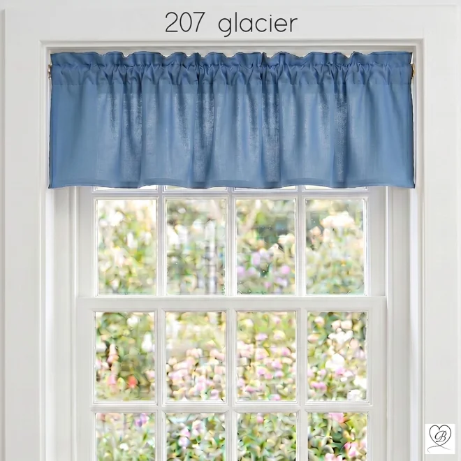 Additional Image for Solid Blue Cotton Valances, Custom Sizes