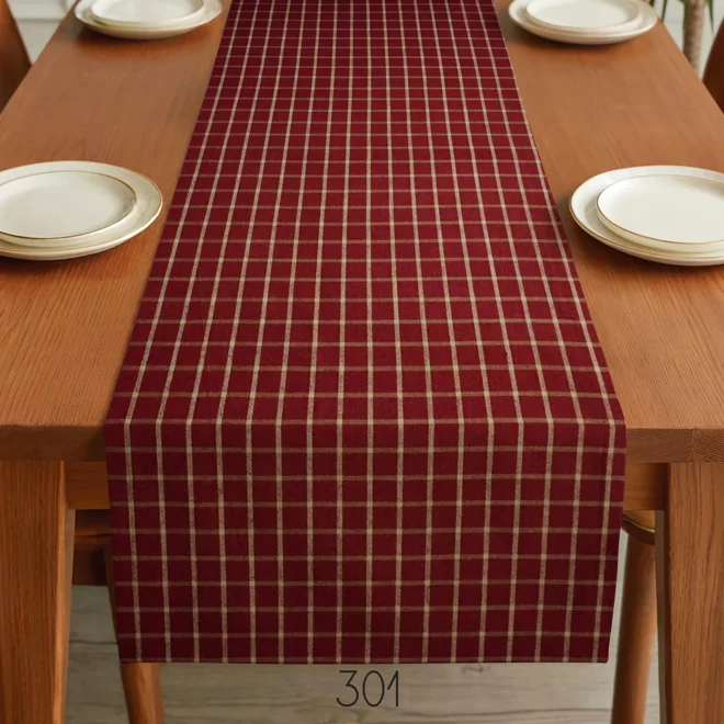 Additional Image for Red & Tan Plaid Table Runner: Rustic Farmhouse, Placemats and Napkins