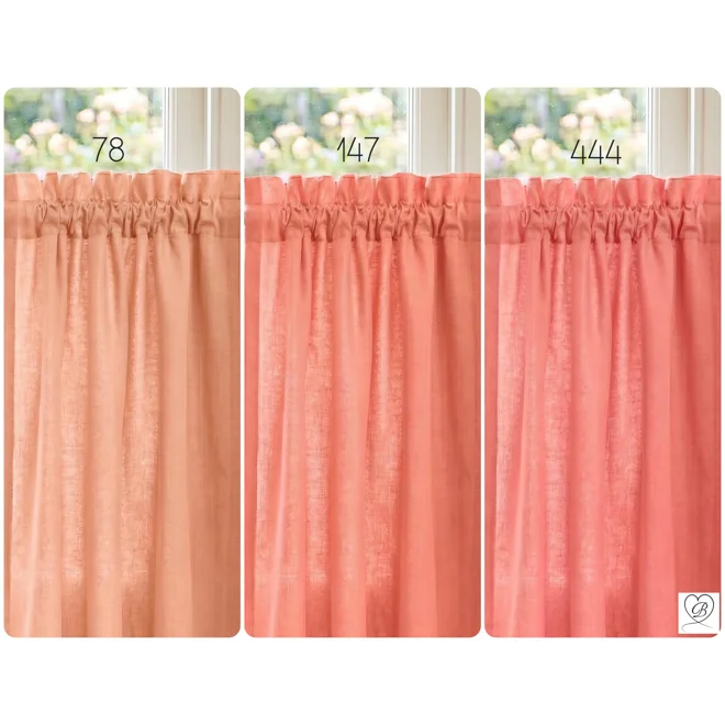 Additional Image for Peach & Coral Cotton Valances, Custom Sizes