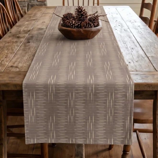 Additional Image for Modern Rustic Taupe Table Runner