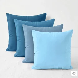 Blue Cotton Pillow Covers | Euro Shams & Custom Sizes