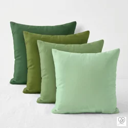 Green Cotton Pillow Covers | Euro Shams & Custom Sizes