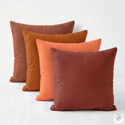 Orange Cotton Pillow Covers | Euro Shams & Custom Sizes