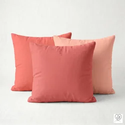 Peach and Coral Cotton Pillow Covers | Euro Shams & Custom Sizes