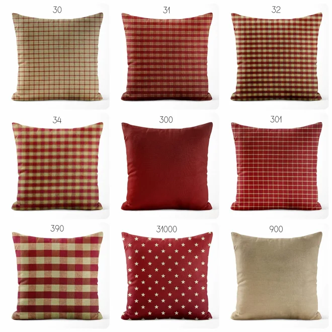 Additional Image for Red and Tan Plaid Pillow Covers | Euro Shams & Custom Sizes