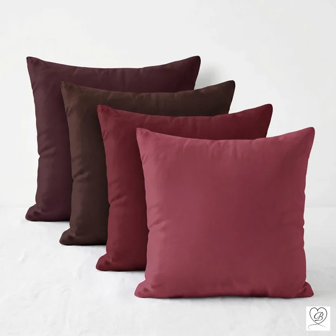 product Image for Burgundy Red Cotton Pillow Covers | Euro Shams & Custom Sizes