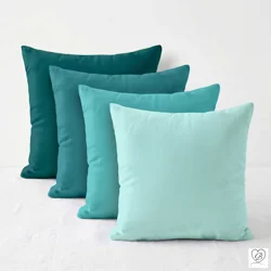 Aqua Teal Cotton Pillow Covers | Euro Shams & Custom Sizes