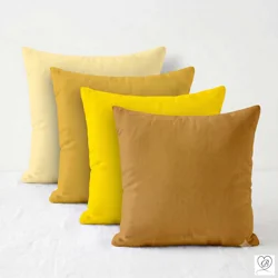 Yellow and Gold Cotton Pillow Covers | Euro Shams & Custom Sizes