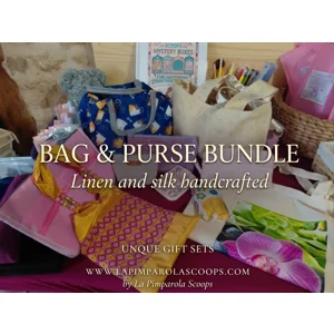 Bag & purse bundle - linen & thai silk set