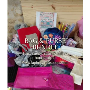 Bag & purse bundle - faux suede, taffeta and satin