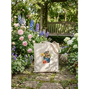 Handprinted 100% unbleached cotton totes -puppies