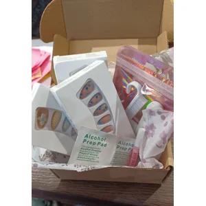 Boxed press on nail bundle - pastel flowers