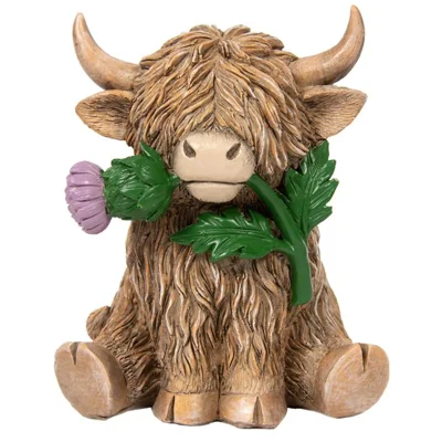 Highland Cow with Thistle