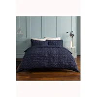 Rouched Pleats Duvet Set Navy
