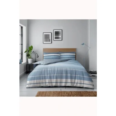 Snoozeville Block Stripes Blue Duvet Set
