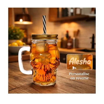 Personalised Skull Drinking Jar