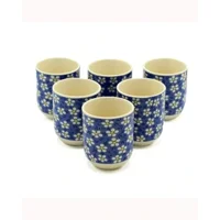 6x Herbal Tea Cup - Blue Daisey
