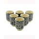 6x Herbal Tea Cup - Blue Pattern