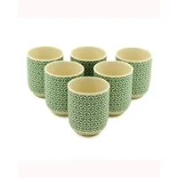 6x Herbal Tea Cup - Green Mosaic