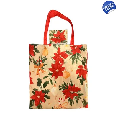 Foldable Shopping Bag - Xmas Botanicals