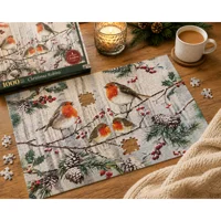 1000pc Jigsaw - Christmas Robins