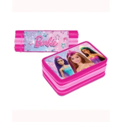 Barbie Filled 3 Zipped Pencil Case