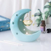 Blue Pastel Crescent Moon Hanging..