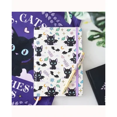 Cute and Creepy Print A5 Notebook with Amethyst Pen