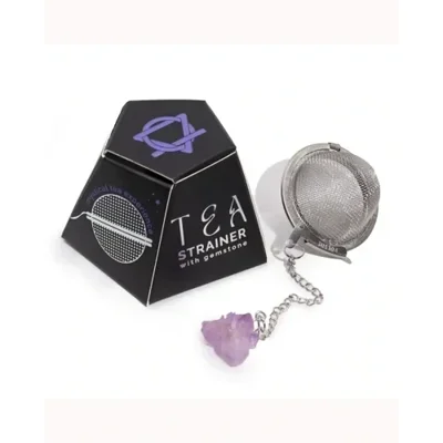 Raw Gemstone Tea Strainer - Amethyst Cluster