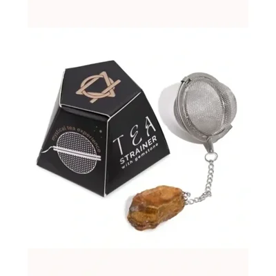 Raw Gemstone Tea Strainer - Gold Tigers Eye