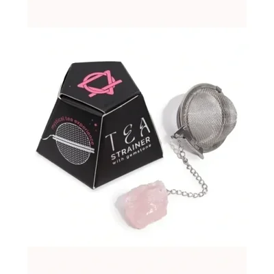 Raw Gemstone Tea Strainer - Rose Quartz