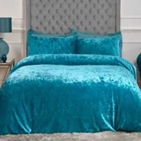 teal Luxury Crushed Velvet Duvet ..