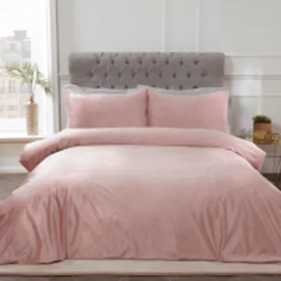 Blush Matt Velvet Duvet Set