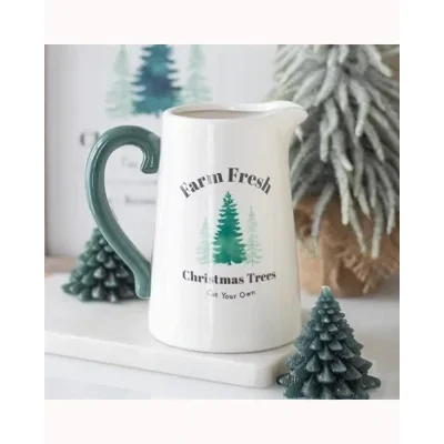 Farm Fresh Christmas Trees Ceramic Flower Jug