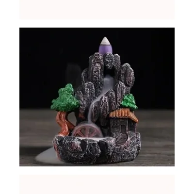 Mountain Tower Trees Resin Waterfall Backflow Incense Burner