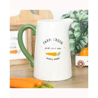Farm Fresh Carrot Patch Ceramic Flower Jug