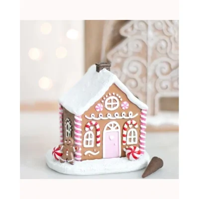 Pink Gingerbread House Incense Cone Burner