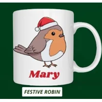Festive Robin Personalised Christ..