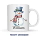 frosty snowman Personalised Christmas Mug