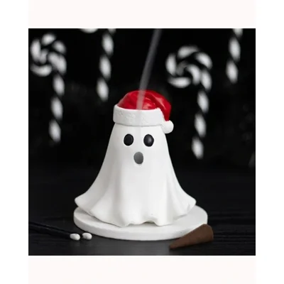 Ghost with Santa Hat Incense Cone Holder