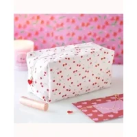 Heart Cherry Print Makeup Bag
