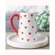 Heart Print Ceramic Flower Jug.