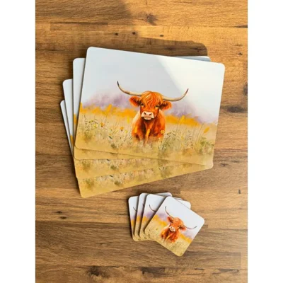Highland Cow Placemats 4pk