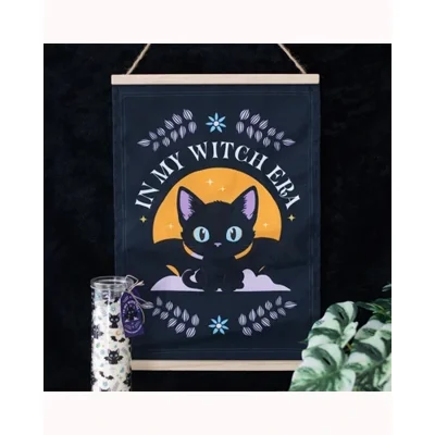In My Witch Era Bat Cat Fabric Wall Hanging