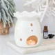 Iridescent White Snowflake Oil Burner and Wax Wa..